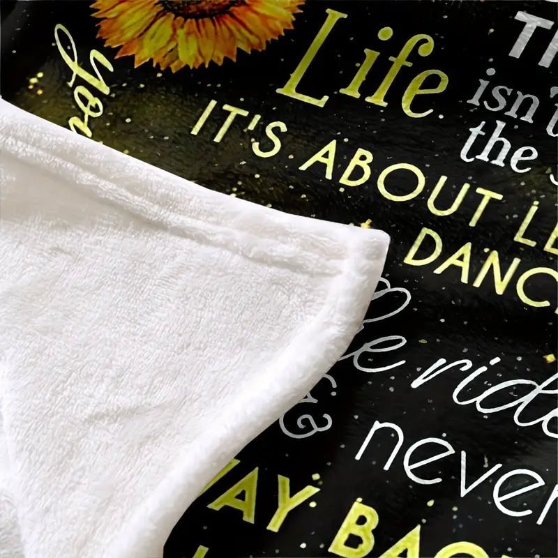 Sunflower Inspirational Flannel Blanket
