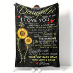 Sunflower Inspirational Flannel Blanket