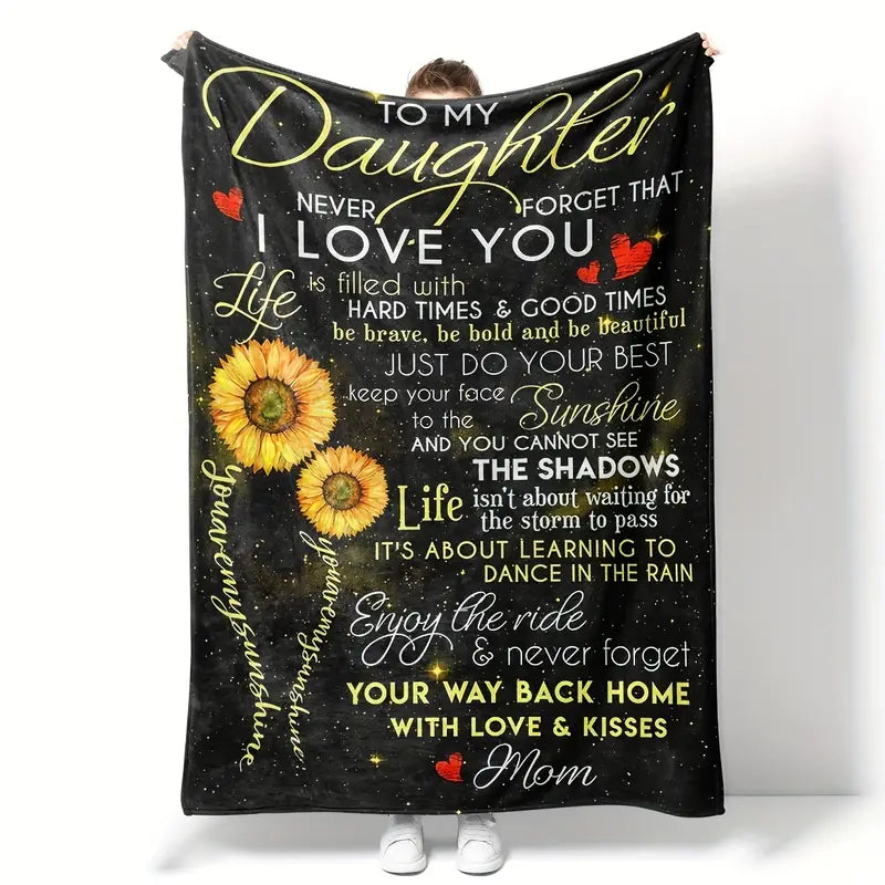 Sunflower Inspirational Flannel Blanket