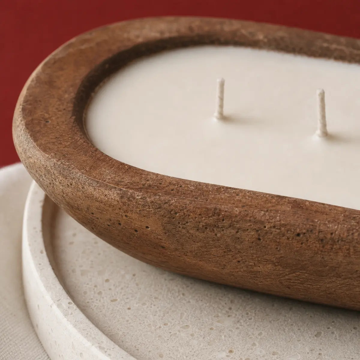 Handmade Magnolia Candle – Wood Dough Bowl Warm Cozy Nest