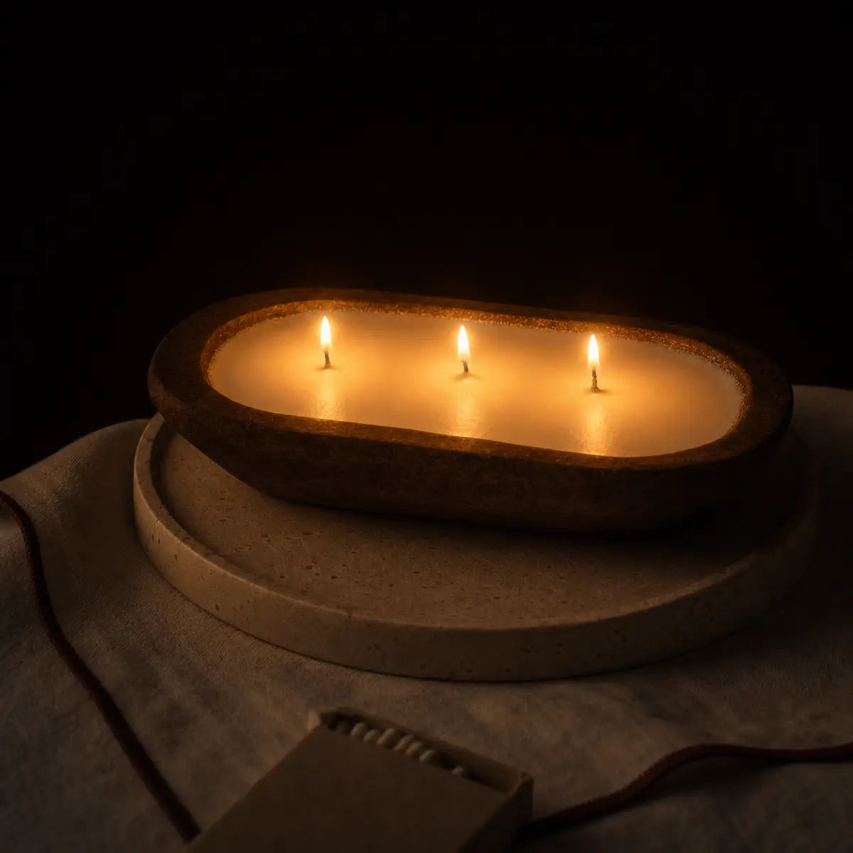 Handmade Magnolia Candle – Wood Dough Bowl Warm Cozy Nest