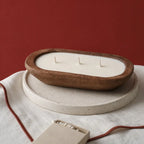 Handmade Magnolia Candle – Wood Dough Bowl Warm Cozy Nest