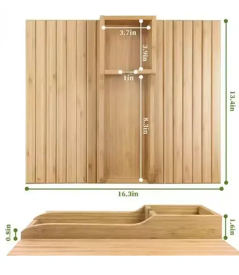 Handmade Bamboo Sofa Arm Tray – 2-in-1 Caddy Warm Cozy Nest