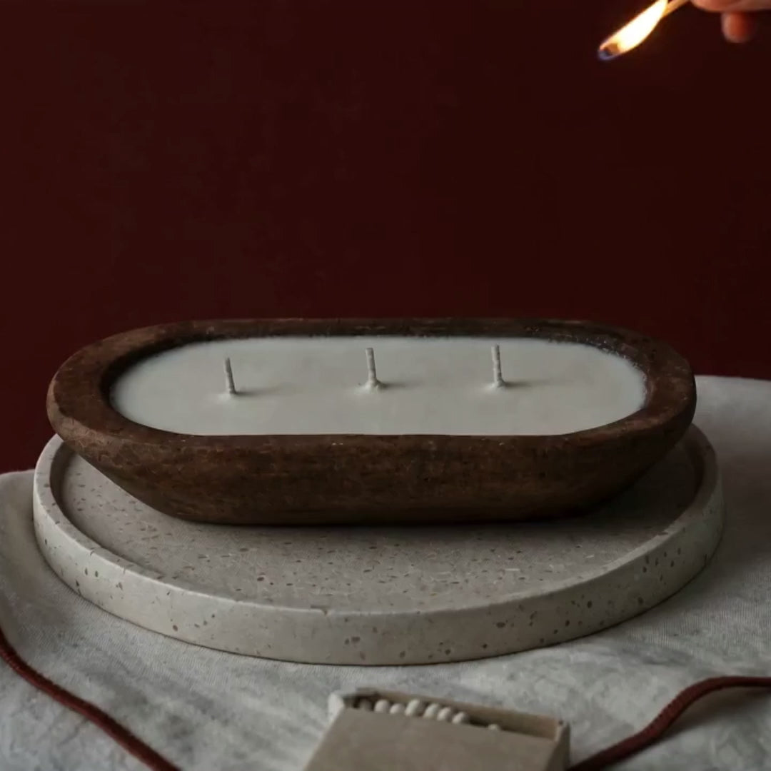 Magnolia Soy Candle – Wood Dough Bowl